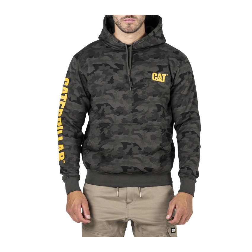 Caterpillar Clothing Pakistan - Caterpillar Trademark Banner Hooded Sweat Mens Hoodies Camo (378145-OHA)